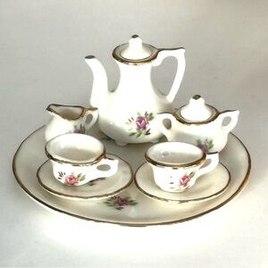 Vintage Miniature Porcelain Ceramic 10 pcs Tea Set